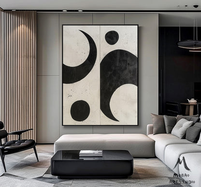 Black Minimalist Wall Art Wabi-Sabi Wall Art Beige Minimalist Wall Art Boho Wall Art Beige Abstract Wall Art Beige Textured Canvas Wall Art