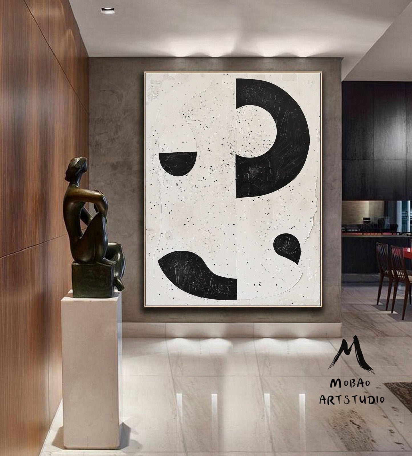 Boho Wall Art Beige Minimalist Wall Art Beige Textured Canvas Wall Art Beige Abstract Painting Black Minimalist Wall Art Wabi-Sabi Wall Art