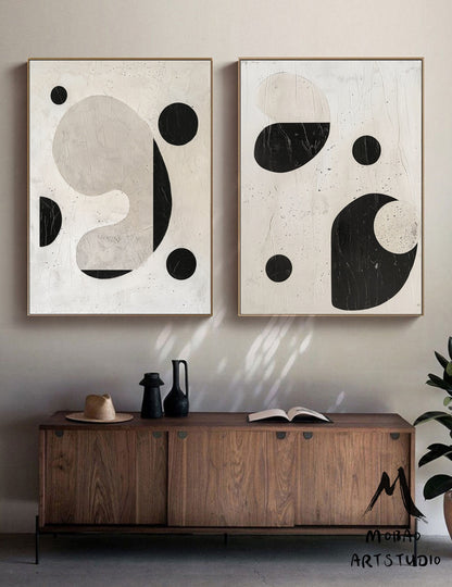 Set of 2 Beige Minimalism Abstract Art Beige Abstract Art Set of 2 Beige Wall Art Beige Textured Wall Art Beige Textured Wall Art Painting