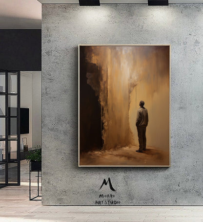 Brown Abstract Painting Wabi-Sabi Wall Art Brown Minimalism Art Brown Wall Art Brown Canvas Art Brown Abstract Art Brown Canvas Art :Hope-9