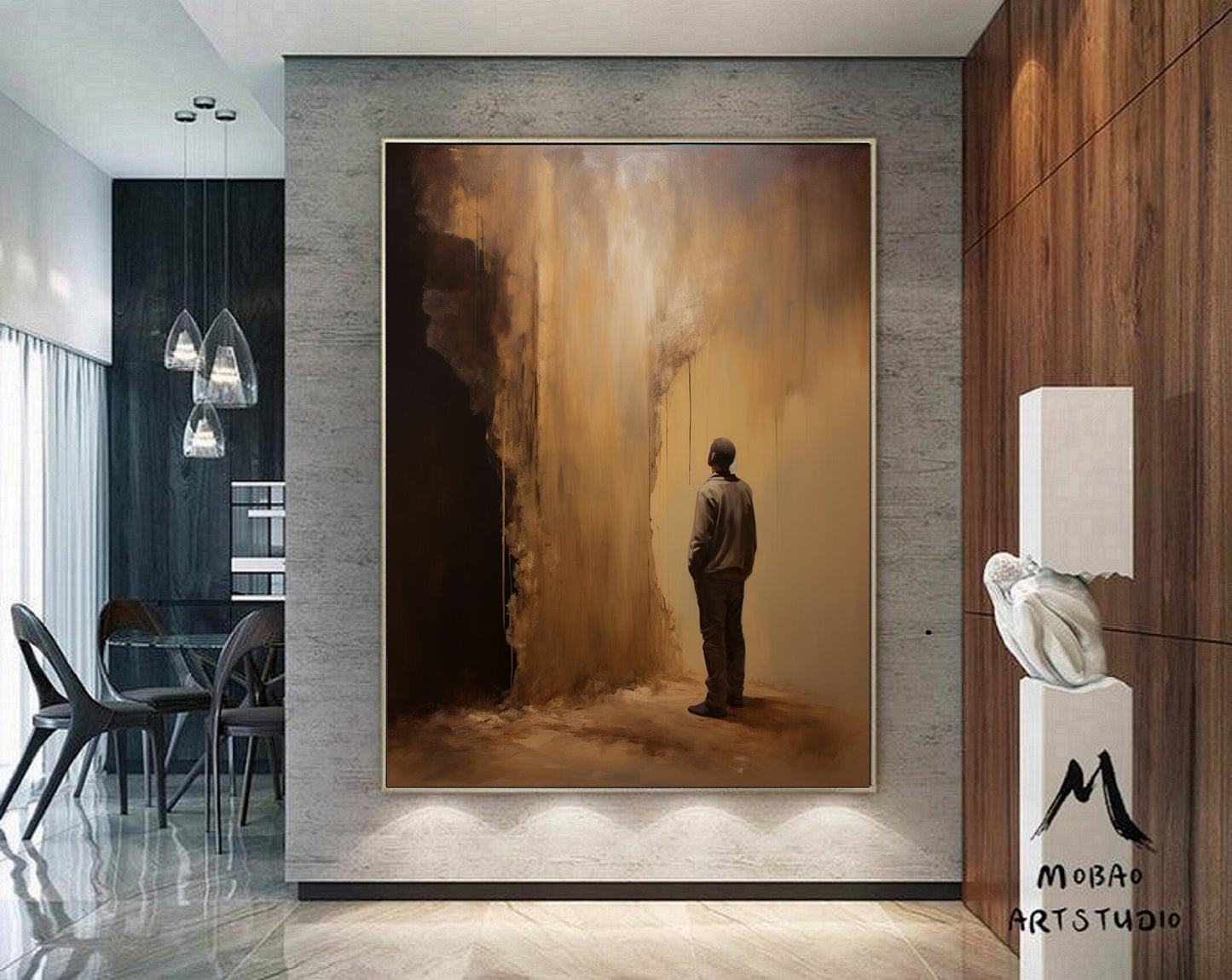Brown Abstract Painting Wabi-Sabi Wall Art Brown Minimalism Art Brown Wall Art Brown Canvas Art Brown Abstract Art Brown Canvas Art :Hope-9