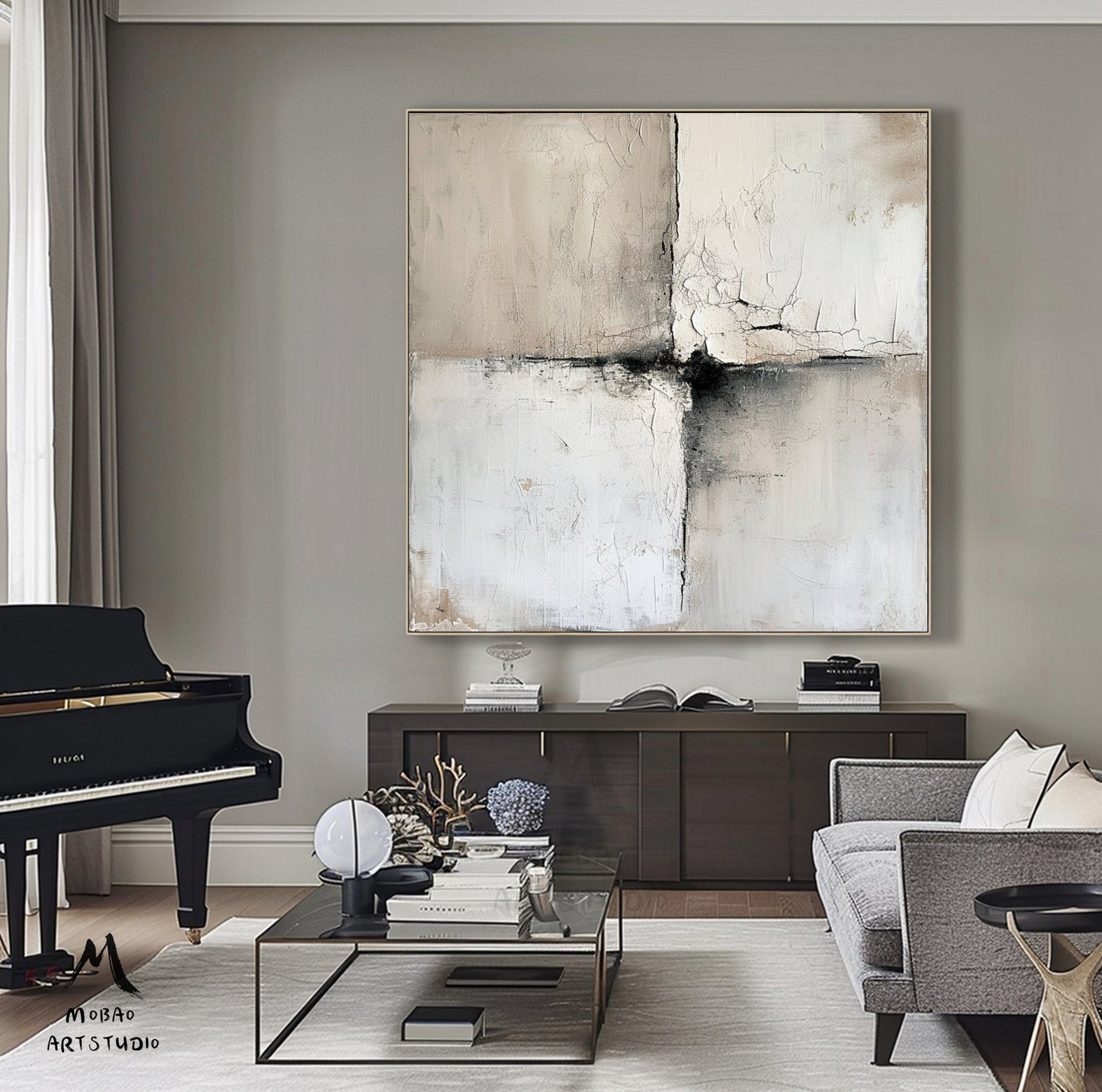 Beige Boho Wall Art Beige 3D Textured Art Wabi-Sabi Wall Art Beige Minimalist Painting Beige Textured Wall Art Gray Abstract Painting