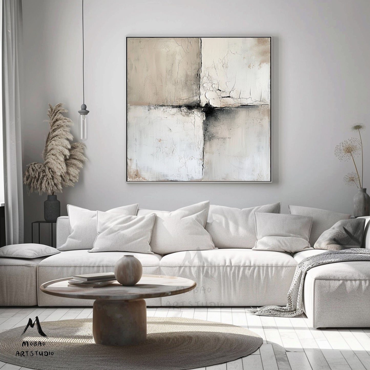 Beige Boho Wall Art Beige 3D Textured Art Wabi-Sabi Wall Art Beige Minimalist Painting Beige Textured Wall Art Gray Abstract Painting