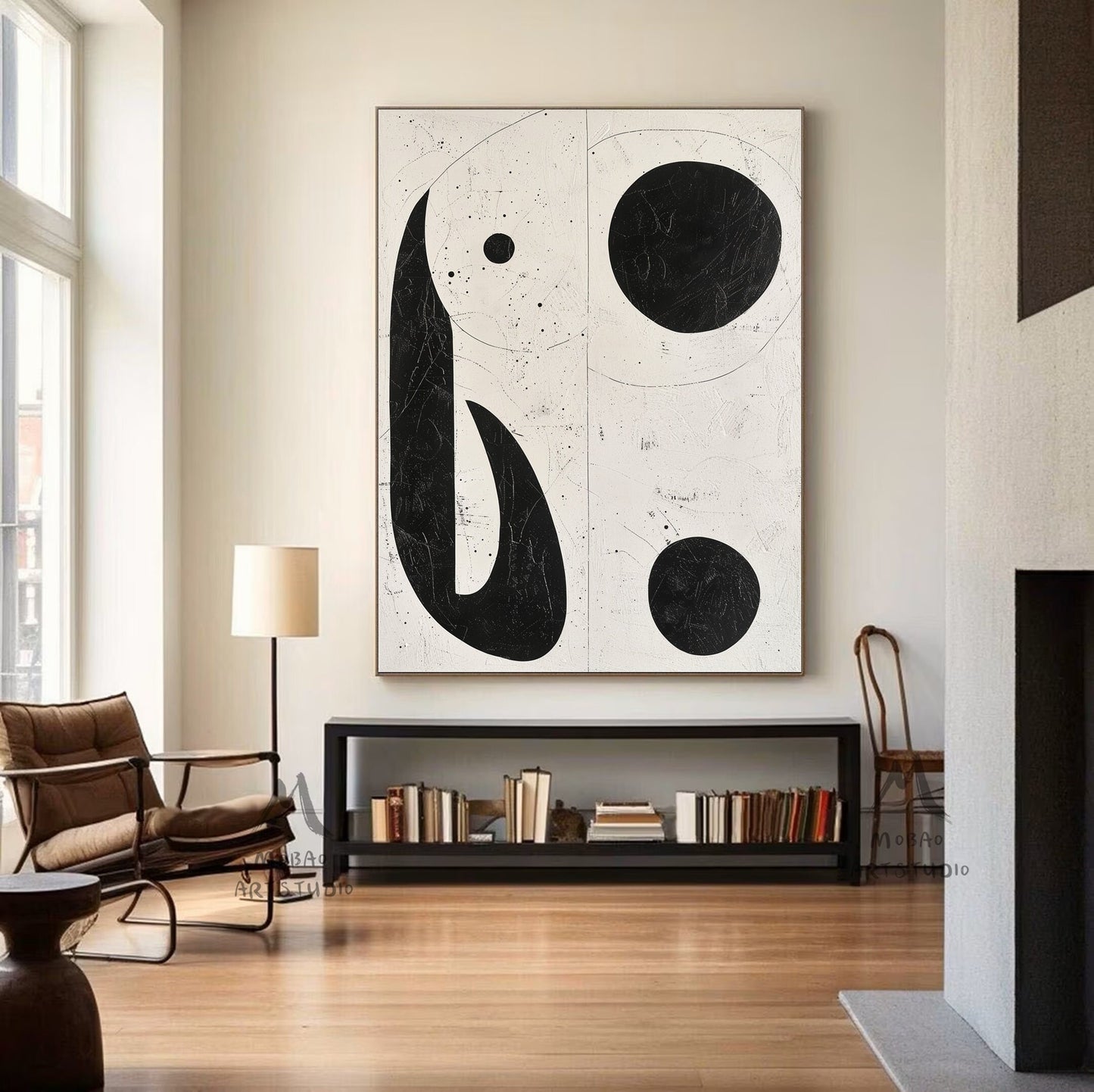 Beige Minimalist Painting Boho Wall Art Beige Textured Art Wabi-Sabi Wall Art Beige Abstract Painting Black Minimalist Wall Art # Elephant