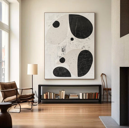 Wabi-Sabi Wall Art Beige Minimalist Wall Art Boho Wall Art Beige Abstract Wall Art Black Minimalist Wall Art Beige Textured Canvas Wall Art