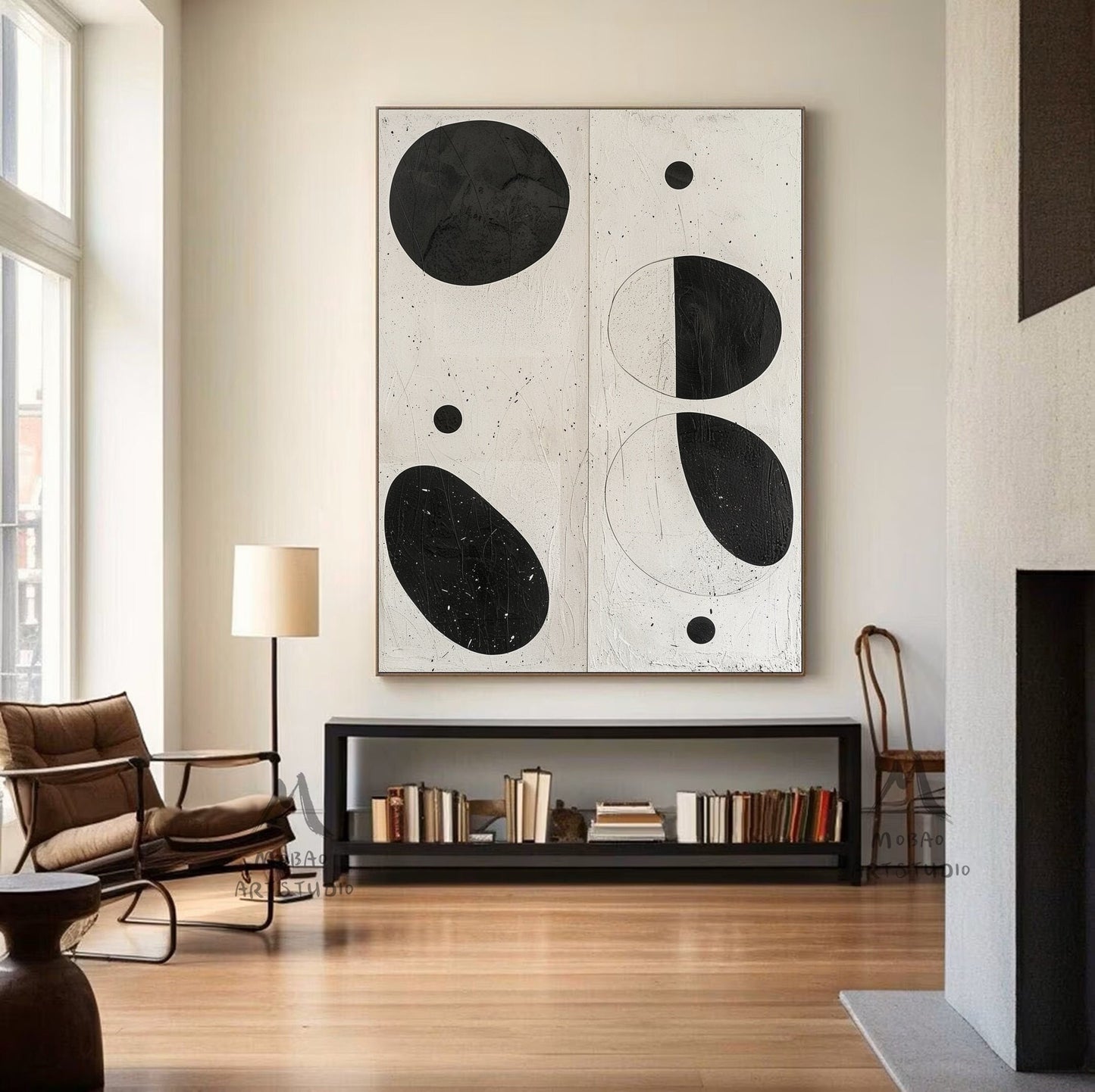 Beige Minimalist Wall Art Boho Wall Art Beige Abstract Wall Art Wabi-Sabi Wall Art Black Minimalist Wall Art Beige Textured Canvas Wall Art