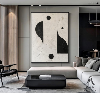 Beige Abstract Wall Art Beige Minimalist Wall Art Boho Wall Art Wabi-Sabi Wall Art Black Minimalist Wall Art Beige Textured Canvas Wall Art