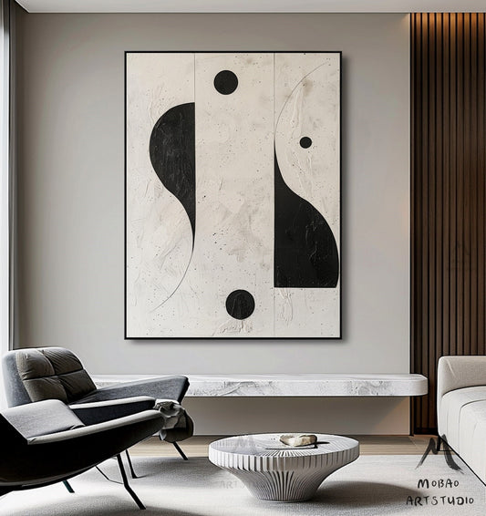 Beige Abstract Wall Art Beige Minimalist Wall Art Boho Wall Art Wabi-Sabi Wall Art Black Minimalist Wall Art Beige Textured Canvas Wall Art
