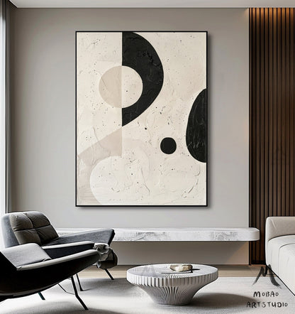Beige Textured Canvas Wall Art Wabi-Sabi Wall Art Beige Abstract Wall Art Beige Minimalist Wall Art Boho Wall Art Black Minimalist Wall Art