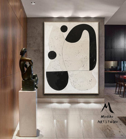 Beige Minimalist Wall Art Beige Canvas Wall Art Boho Wall Art Black Textured Minimalist Wall Art Wabi-Sabi Wall Art Beige Abstract Wall Art