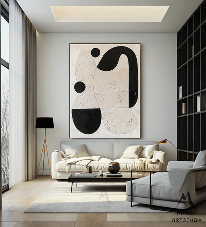 Beige Minimalist Wall Art Beige Canvas Wall Art Boho Wall Art Black Textured Minimalist Wall Art Wabi-Sabi Wall Art Beige Abstract Wall Art