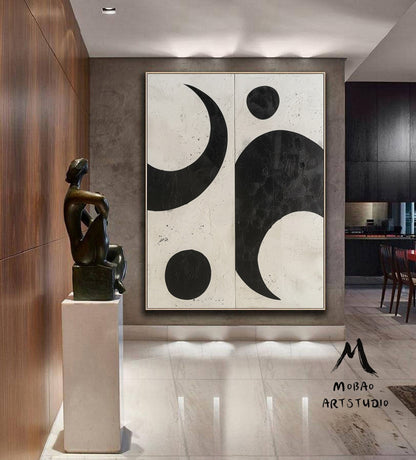 Black Minimalist Wall Art Wabi-Sabi Wall Art Beige Minimalist Wall Art Boho Wall Art Beige Abstract Wall Art Beige Textured Canvas Wall Art