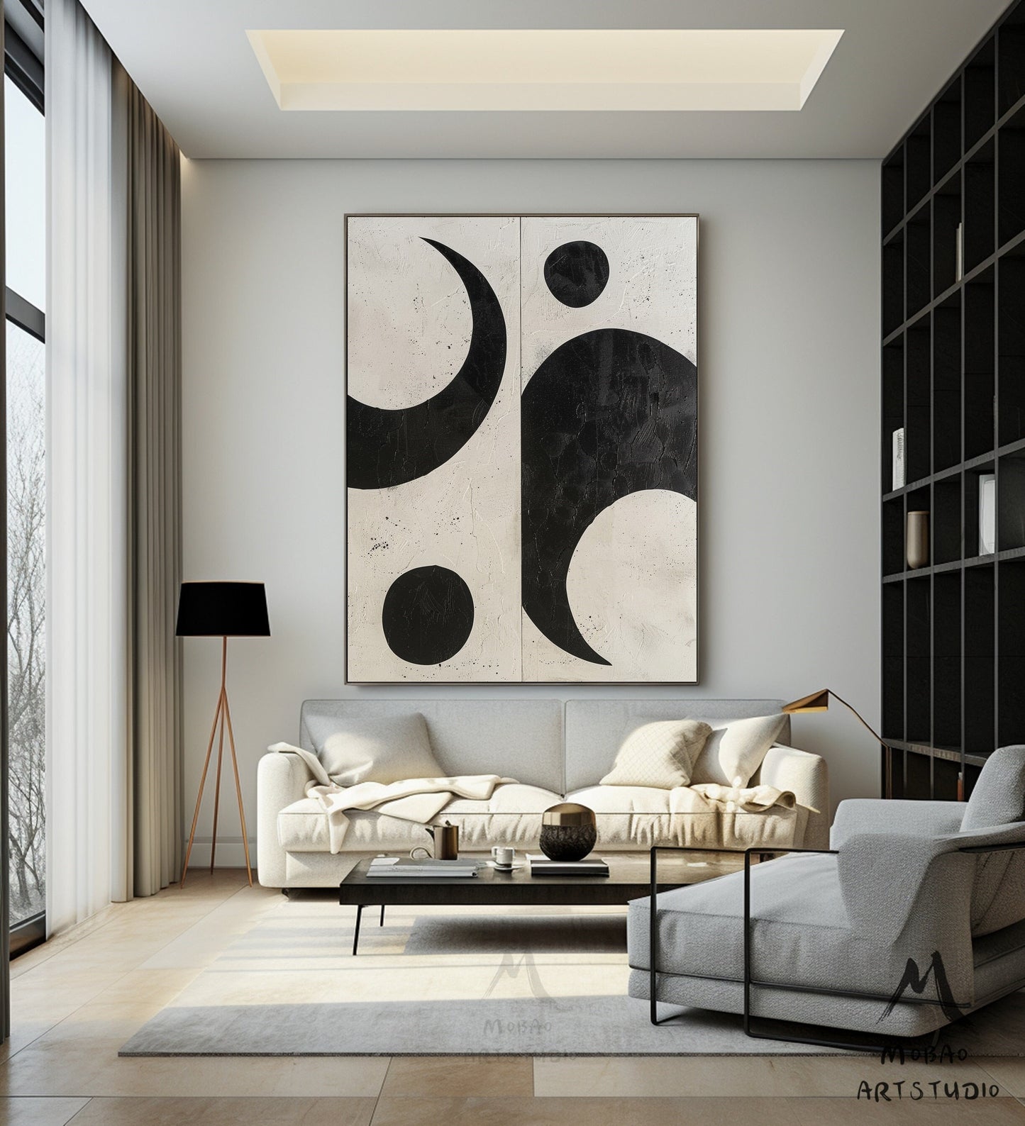 Black Minimalist Wall Art Wabi-Sabi Wall Art Beige Minimalist Wall Art Boho Wall Art Beige Abstract Wall Art Beige Textured Canvas Wall Art