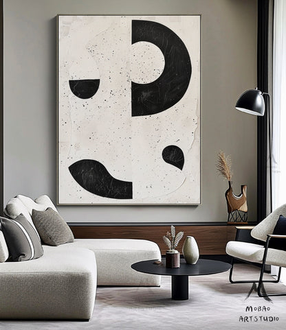 Boho Wall Art Beige Minimalist Wall Art Beige Textured Canvas Wall Art Beige Abstract Painting Black Minimalist Wall Art Wabi-Sabi Wall Art