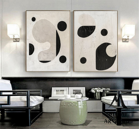 Set of 2 Beige Minimalism Abstract Art Beige Abstract Art Set of 2 Beige Wall Art Beige Textured Wall Art Beige Textured Wall Art Painting